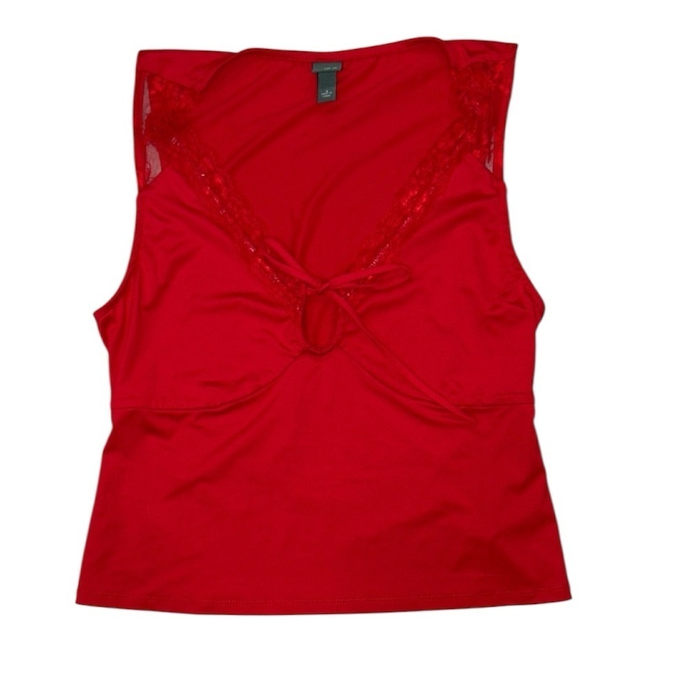 128. Wild Fable Women’s Red Lace Trim Tank Top NWOT Size Small